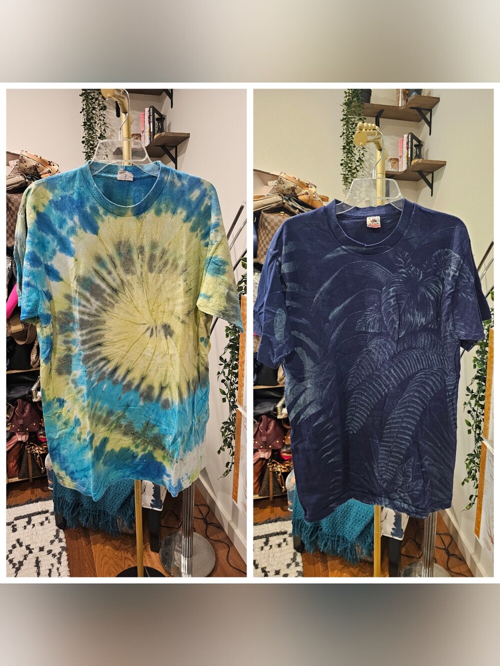 Vintage Tie-Dye & Palm Tree Graphic Tee Set